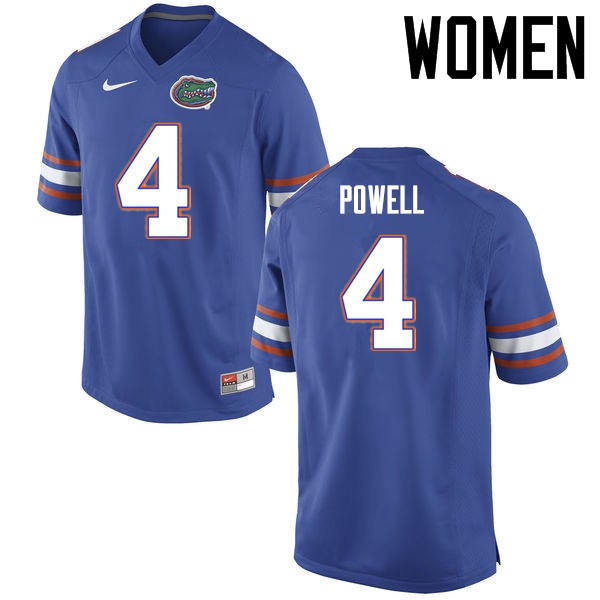 Florida Gators Women #4 Brandon Powell College Football Jerseys Blue
